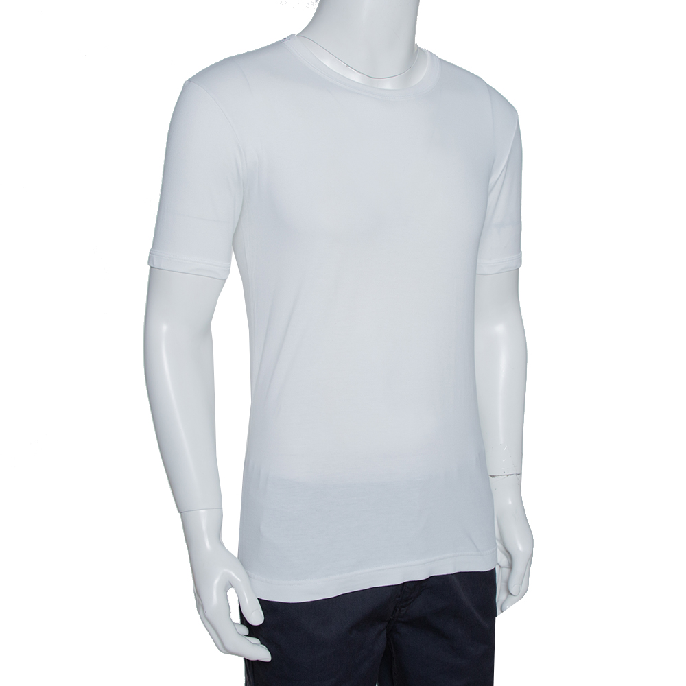 

Dolce & Gabbana White Cotton Round Neck T-Shirt