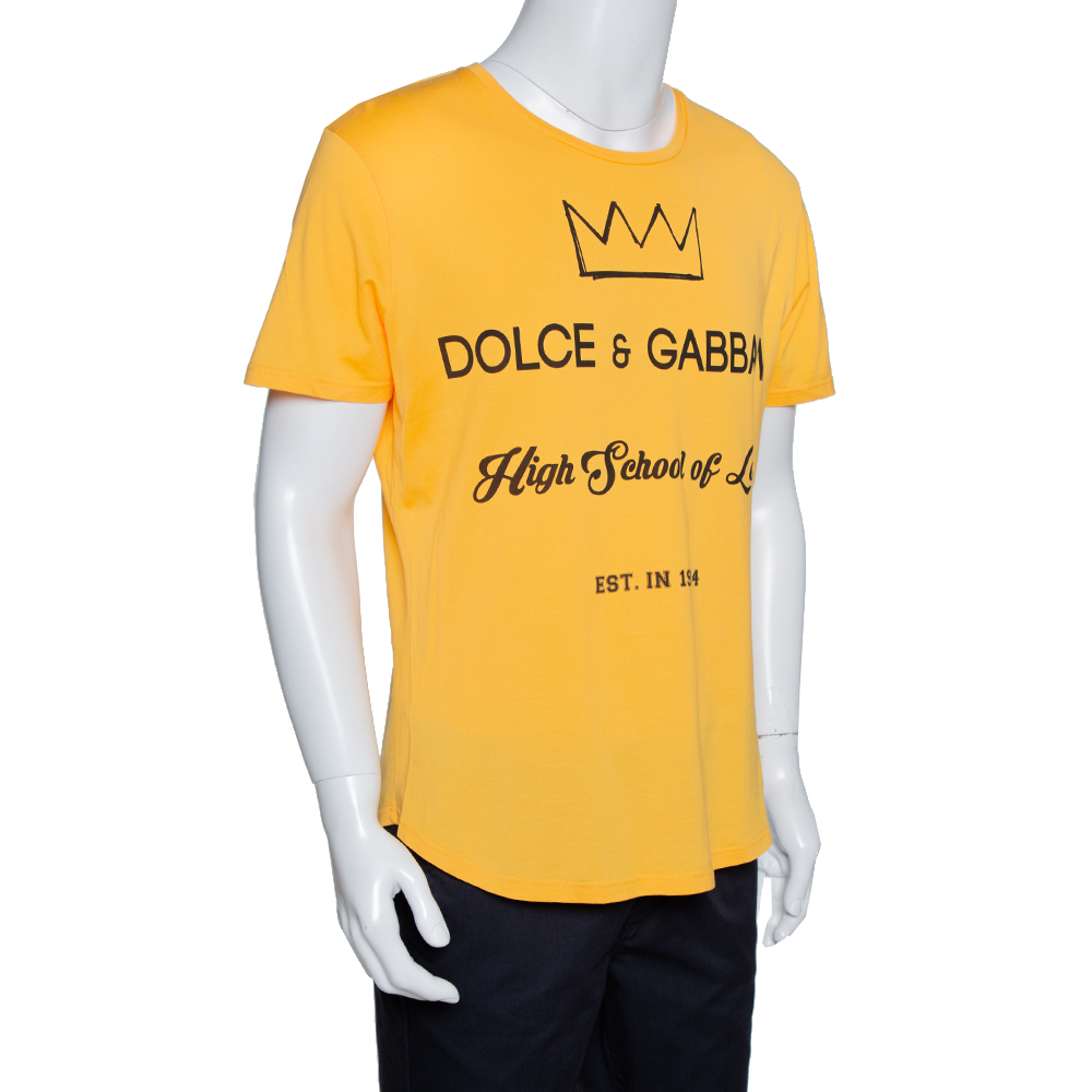 dolce gabbana yellow t shirt