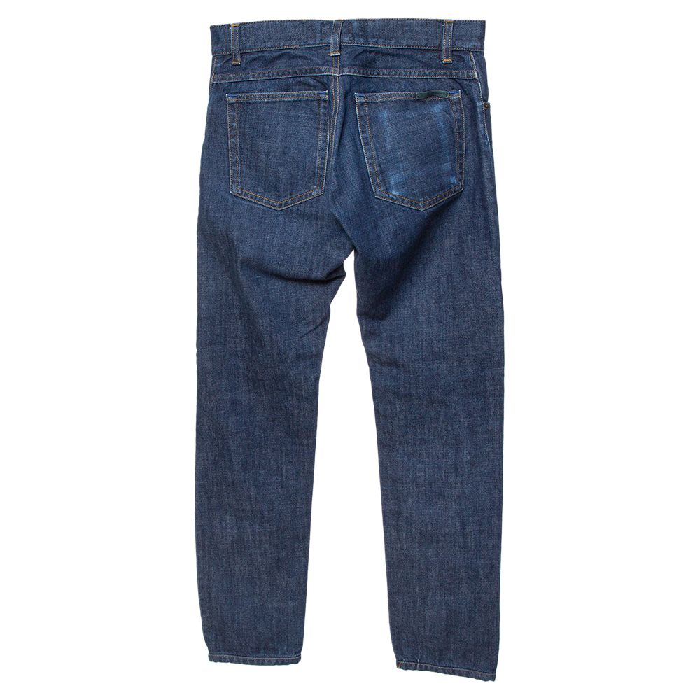 

Dolce & Gabbana 14 Gold Blue Denim Straight Leg Jeans