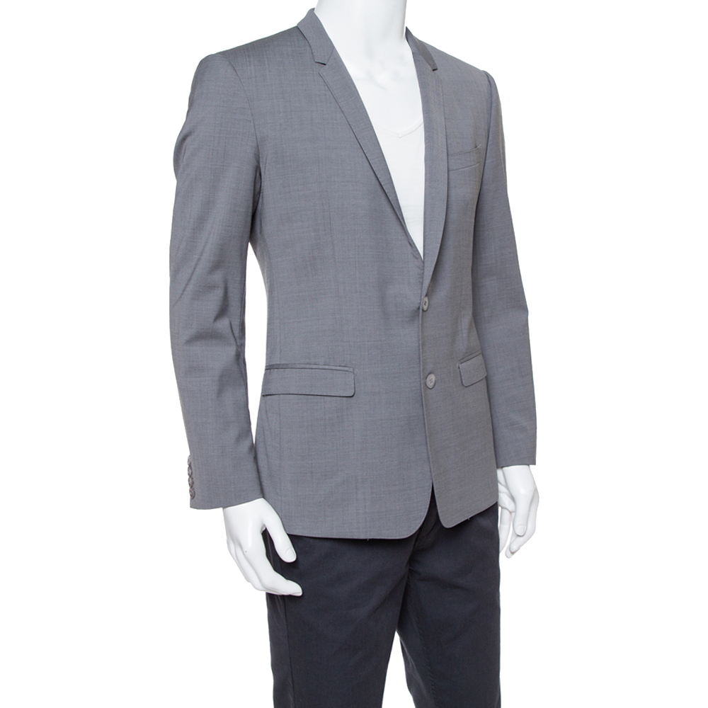 

Dolce & Gabbana Gold Grey Wool Two Buttoned Jacket