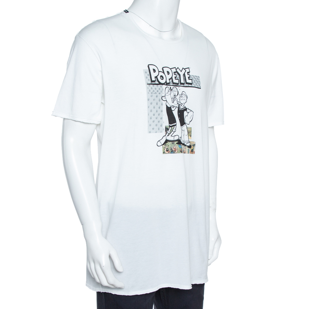 

Dolce & Gabbana White Cotton Popeye & Olive Print T-Shirt 3XL