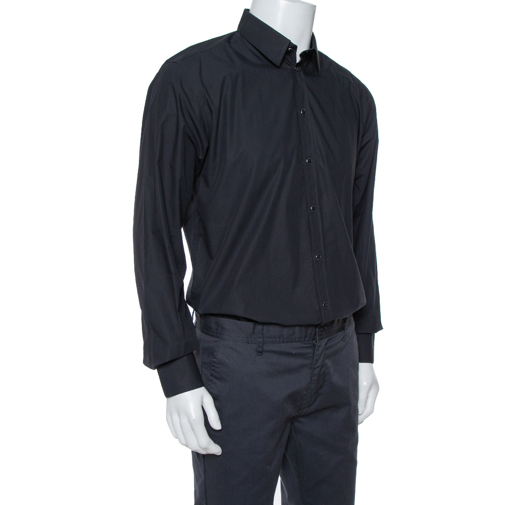 

Dolce & Gabbana Black Cotton Long Sleeve Martini Shirt