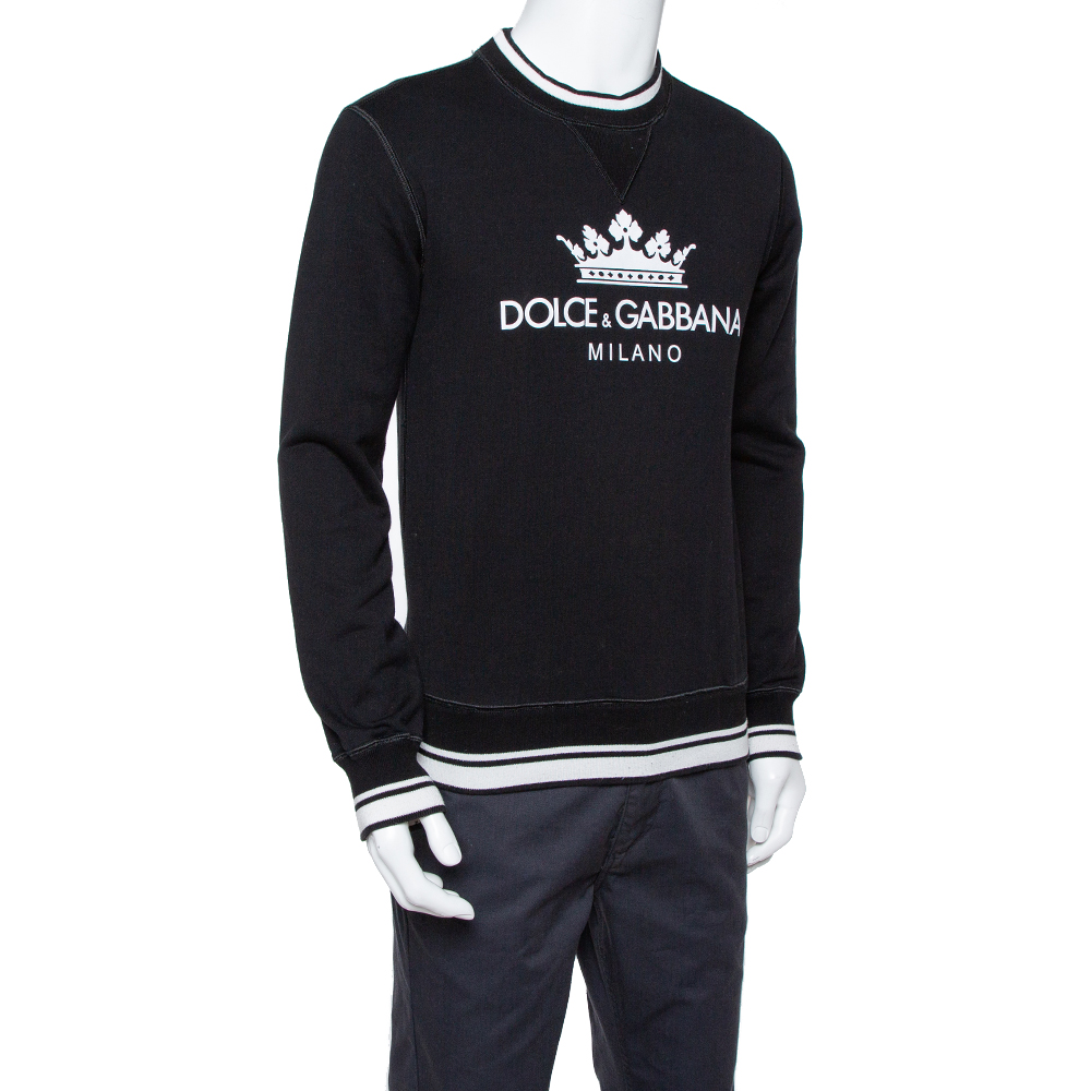 

Dolce & Gabbana Black Logo Printed Cotton Sweatshirt