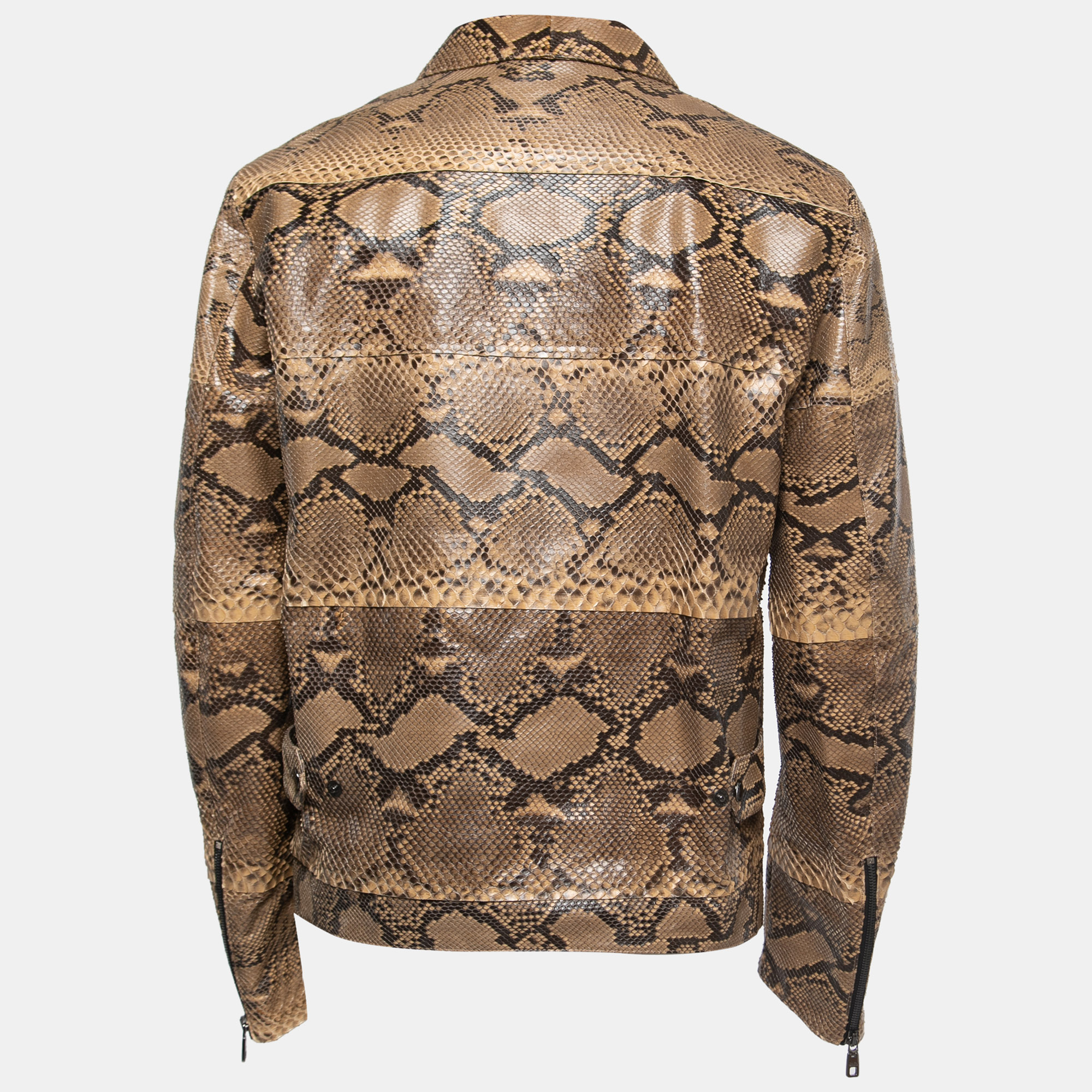 

Dolce & Gabbana Brown Leather Button Front Jacket