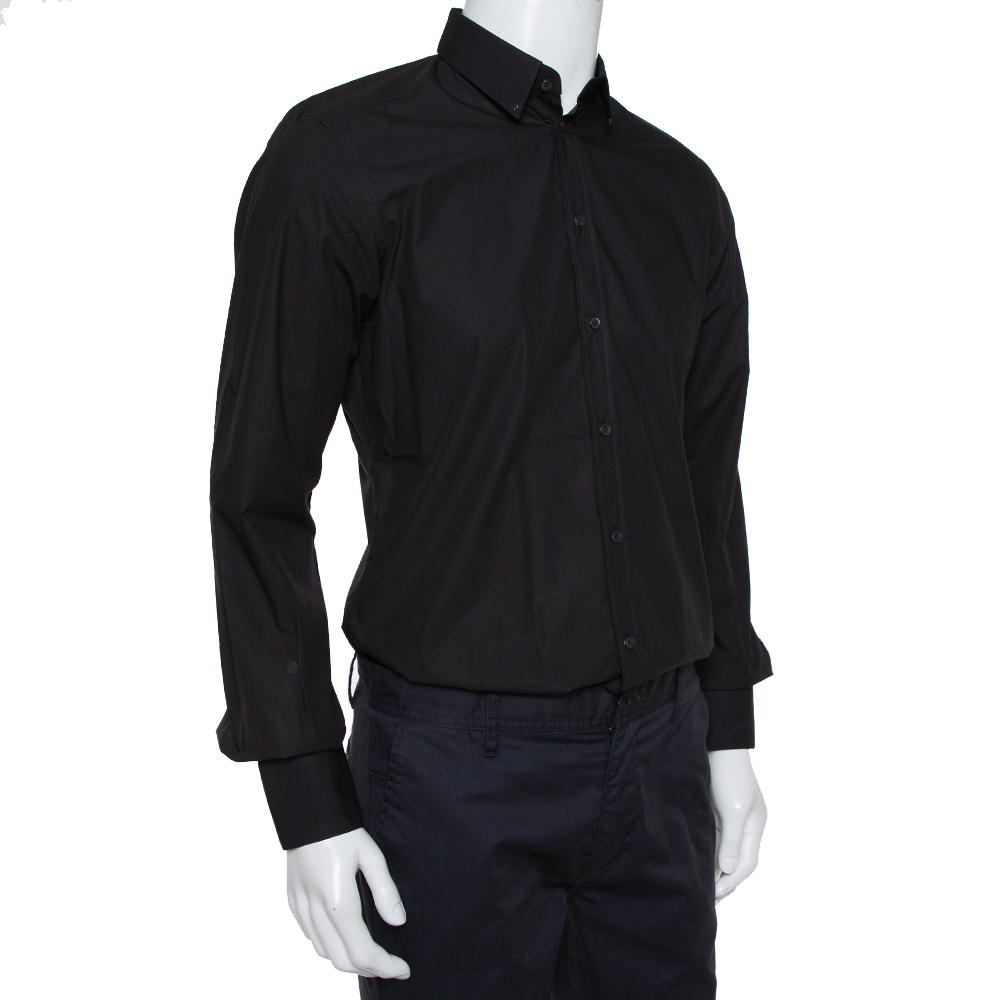 

Dolce & Gabbana Black Cotton Button Front Shirt