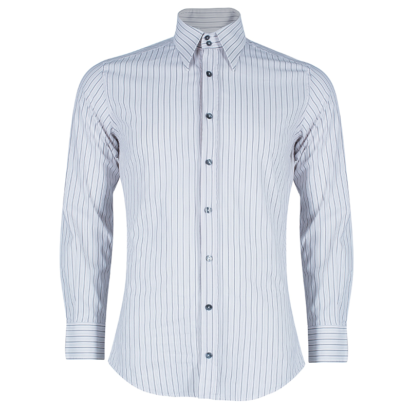 Buy Dolce and Gabbana Men's Striped Button Down Shirt S 44349 at best ...