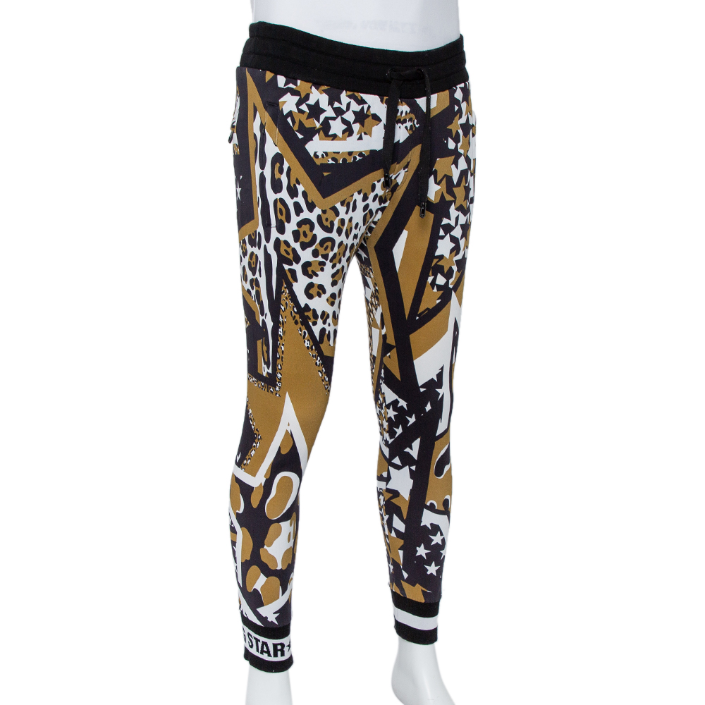 

Dolce & Gabbana Multicolor Star Printed Cotton Joggers, Black
