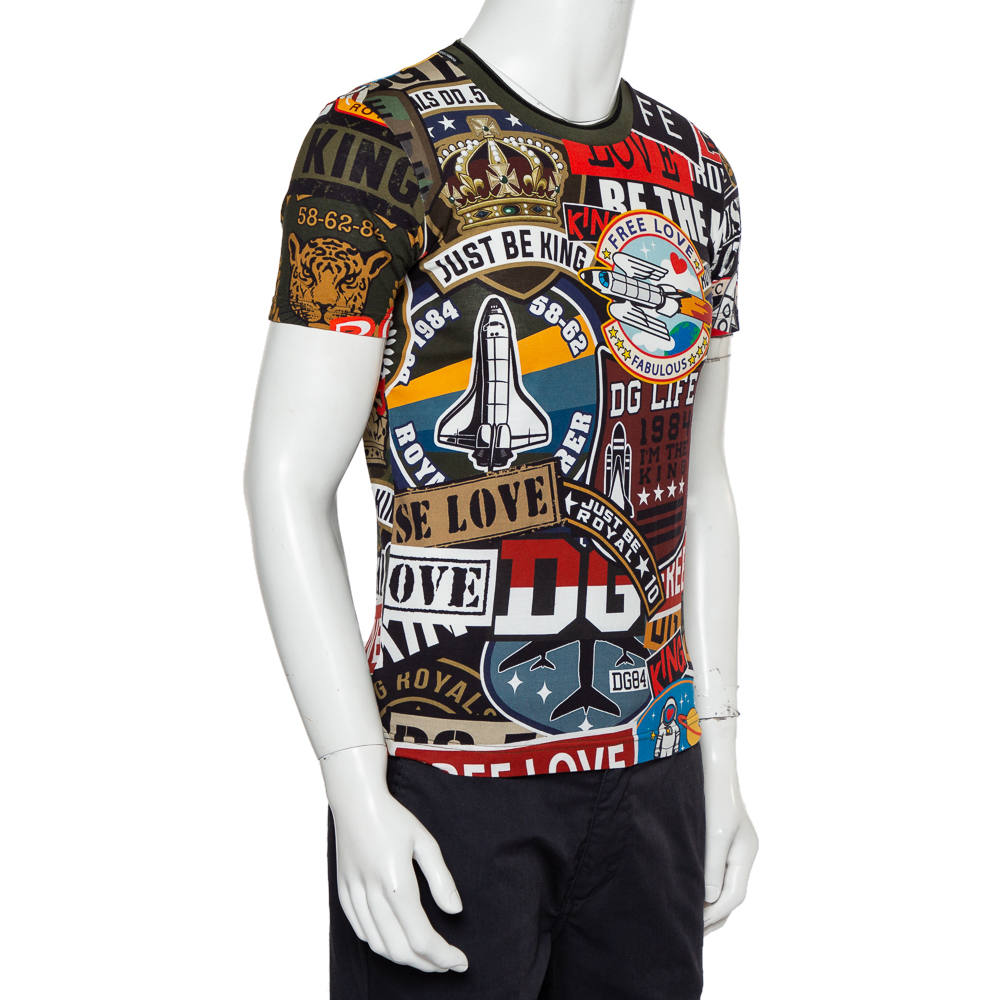 

Dolce & Gabbana Multicolor Multiprinted Cotton Crewneck T-Shirt