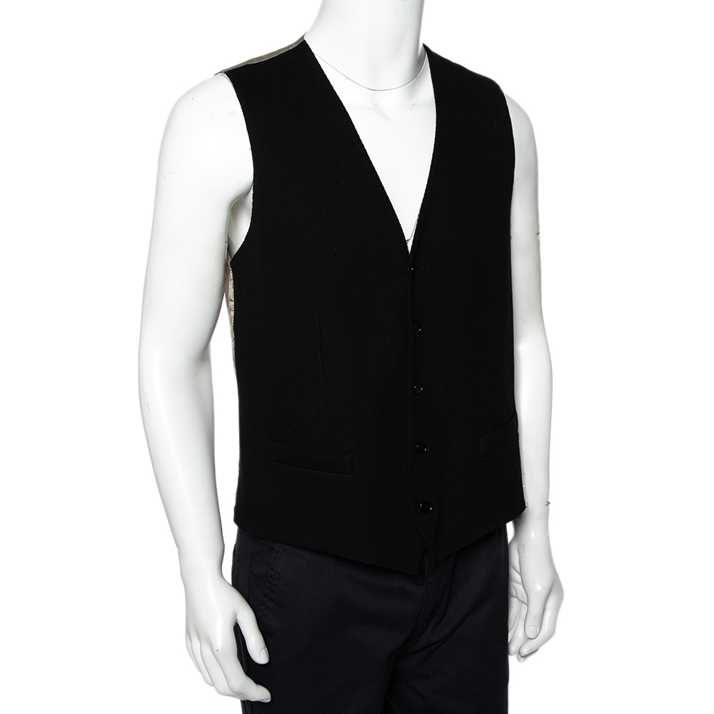 

Dolce & Gabbana Black & Beige Cotton Vest