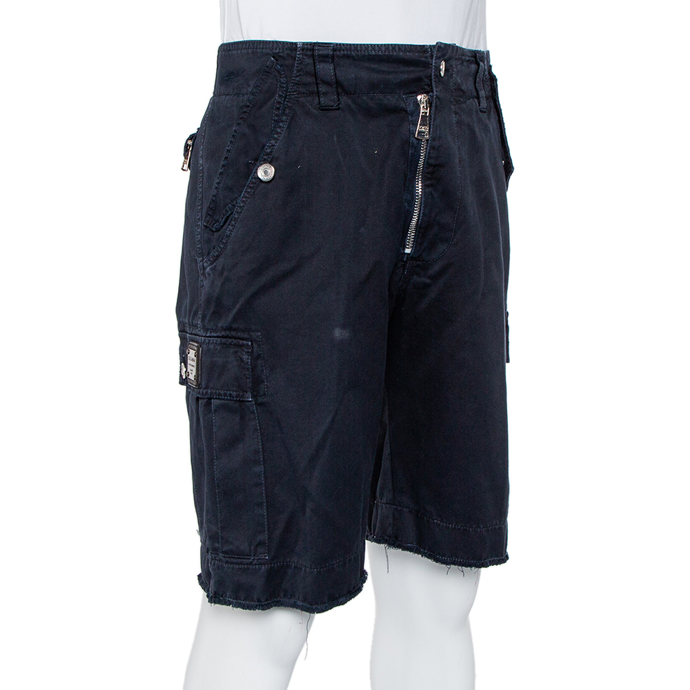 

Dolce & Gabbana Navy Blue Cotton Bermuda Shorts