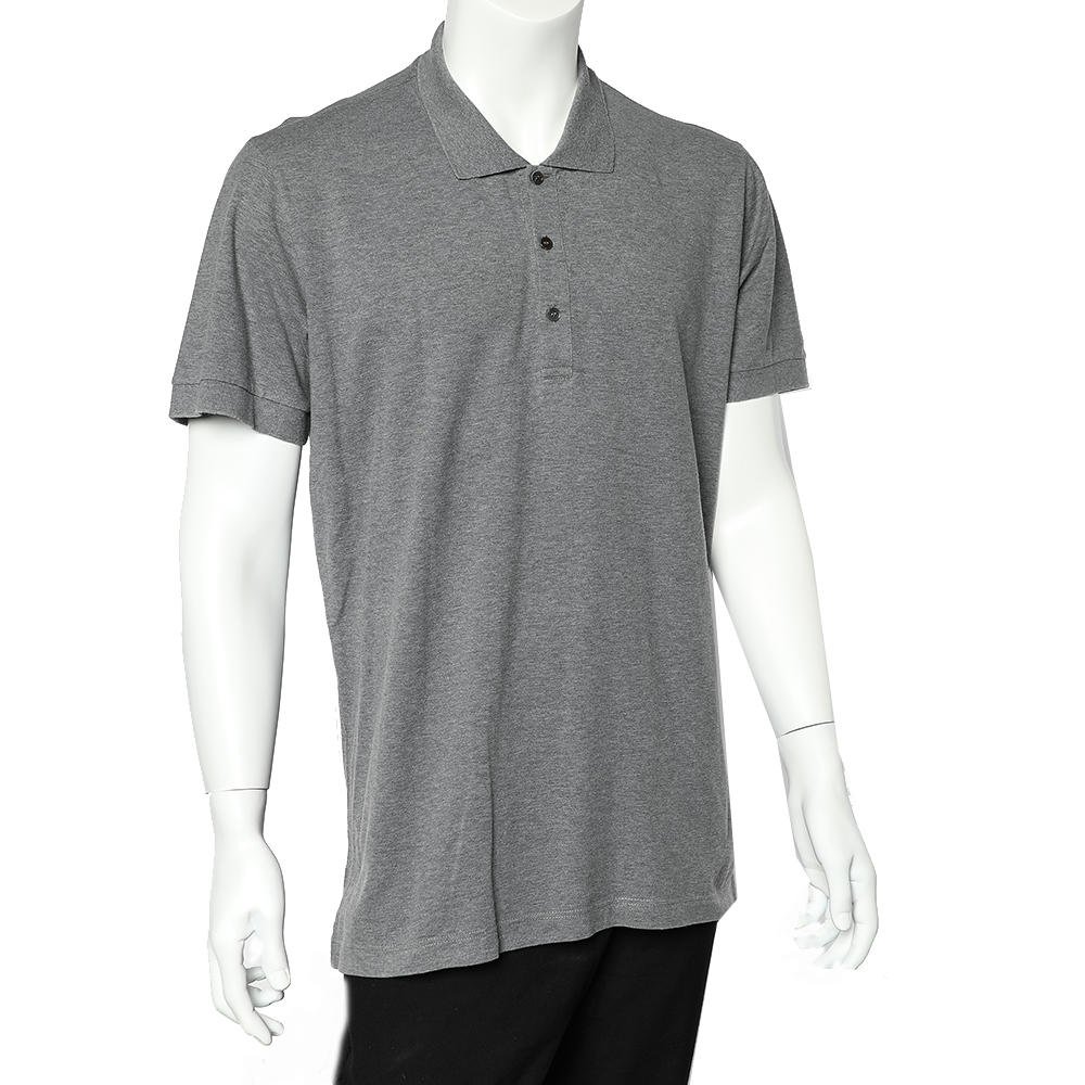 

Dolce & Gabbana Grey Cotton Pique Polo T-Shirt 3XL