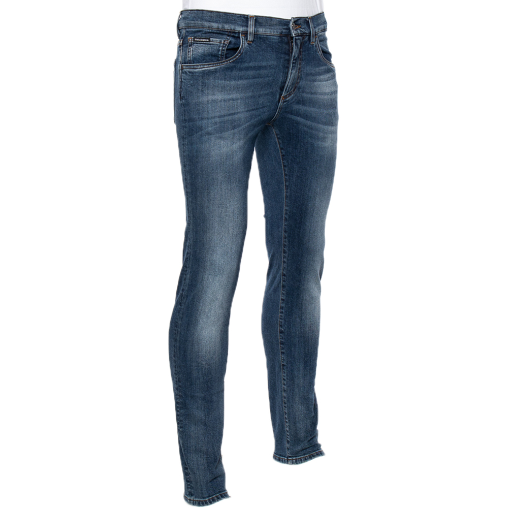 

Dolce & Gabbana Blue Faded Effect Denim Stretch Fit Comfort Jeans