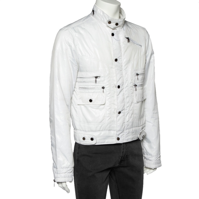 

Dolce & Gabbana White Synthetic Biker Jacket