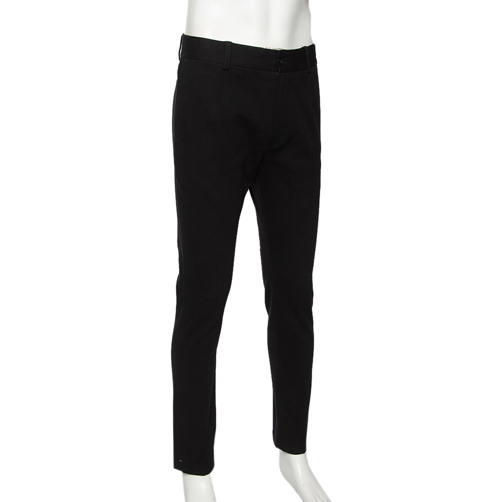 

Dolce & Gabbana Black Cotton Knit Tapered Leg Pants