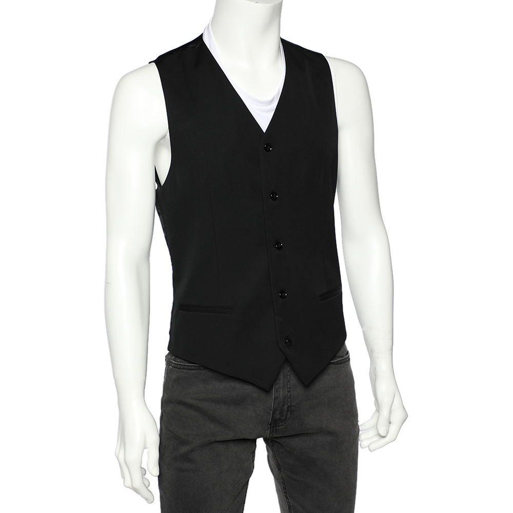 

Dolce & Gabbana Black Wool Vest