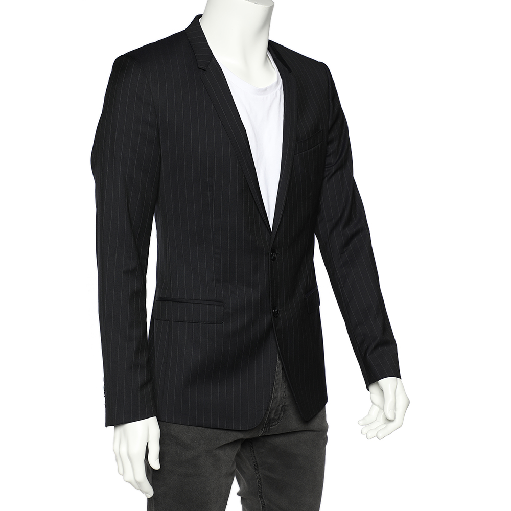 

Dolce & Gabbana Black Wool Single Breasted Blazer