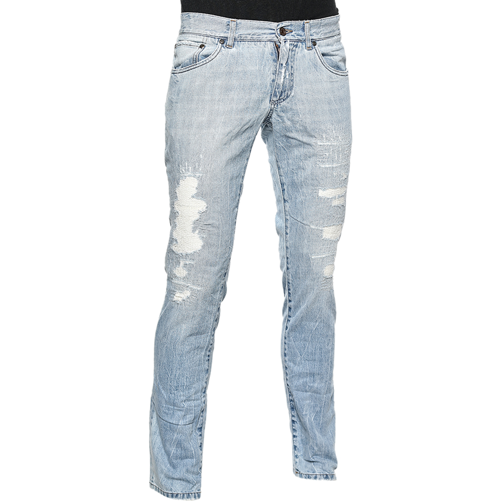 

Dolce & Gabbana Blue Distressed Denim 14 Gold Fit Jeans
