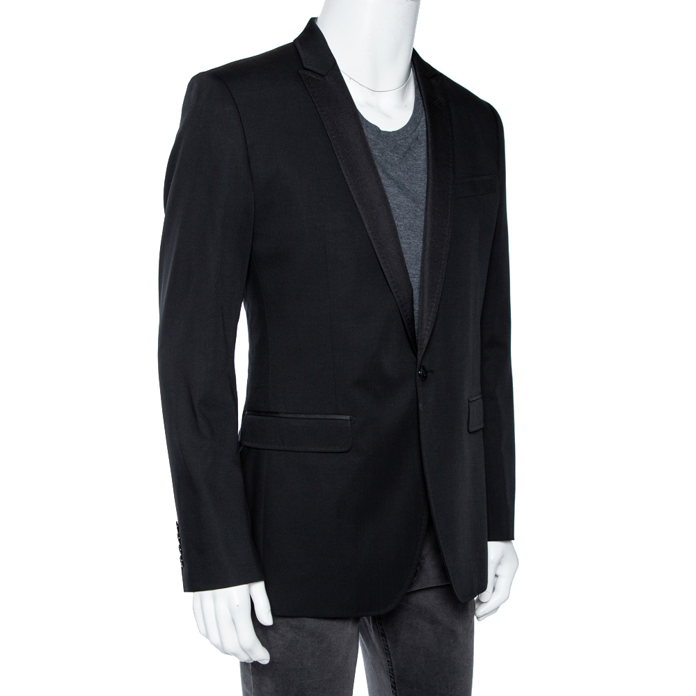 

Dolce & Gabbana Black Wool Single Breasted Blazer