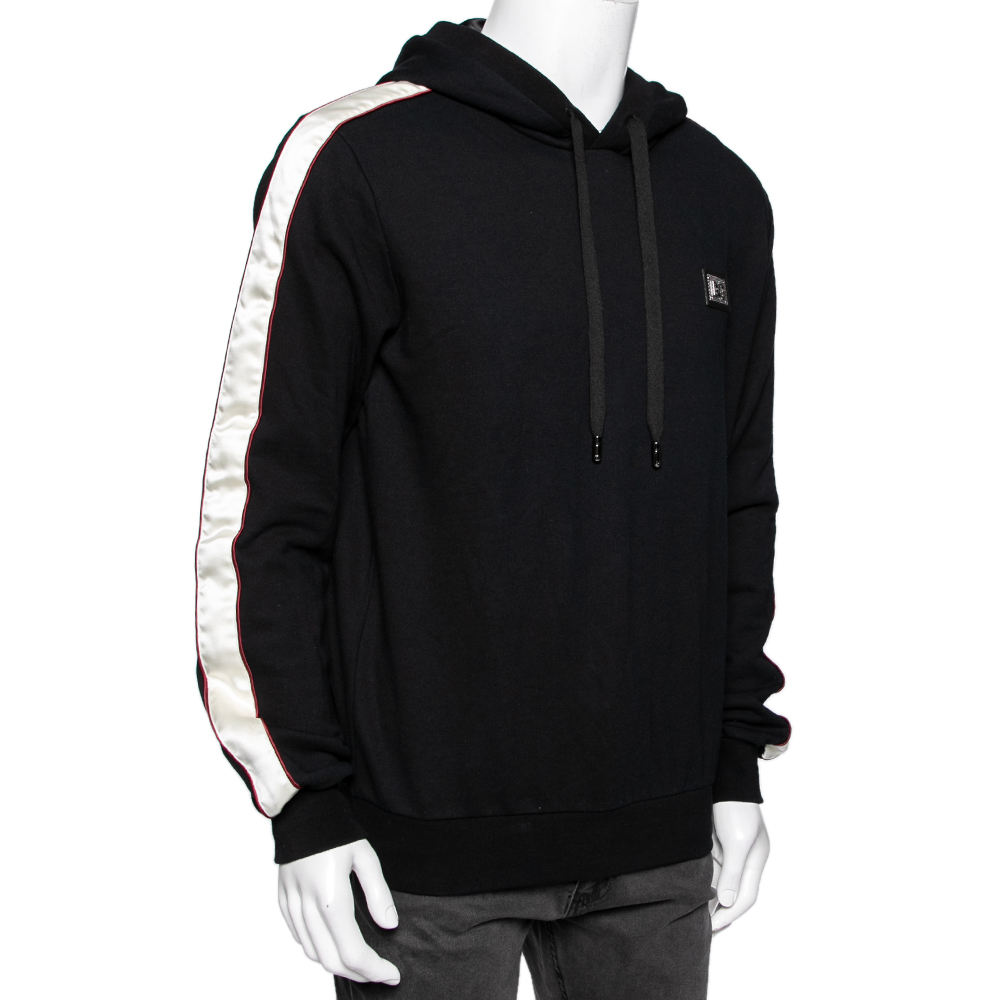 

Dolce & Gabbana Black Cotton Logo Patch Hoodie