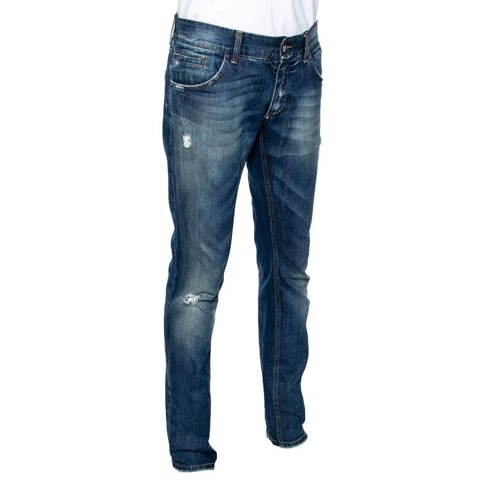 

Dolce & Gabbana Blue Distressed Denim Fit 14 Jeans