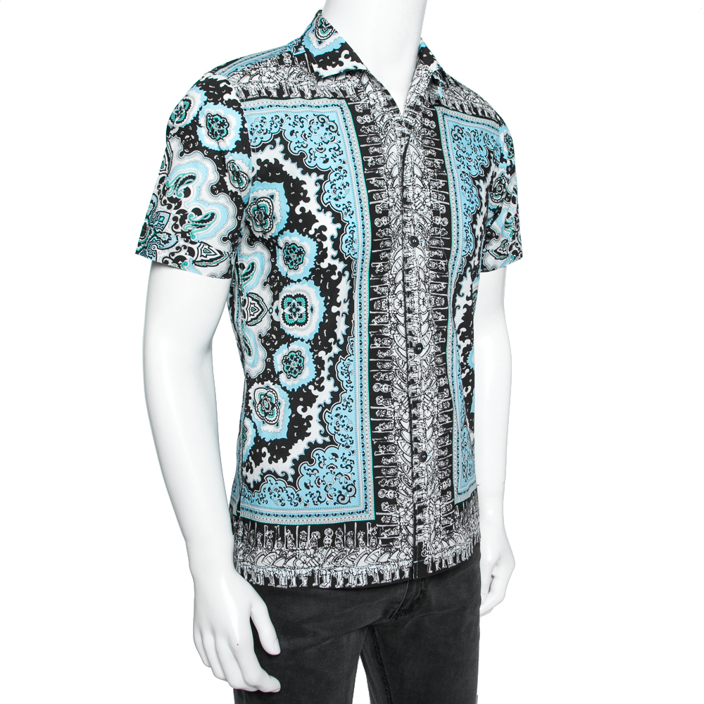 

Dolce & Gabbana Multicolor Printed Cotton Baseball Shirt