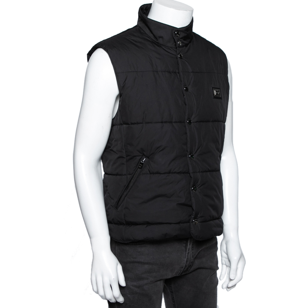 

Dolce & Gabbana Black Synthetic Sleeveless Puffer Jacket