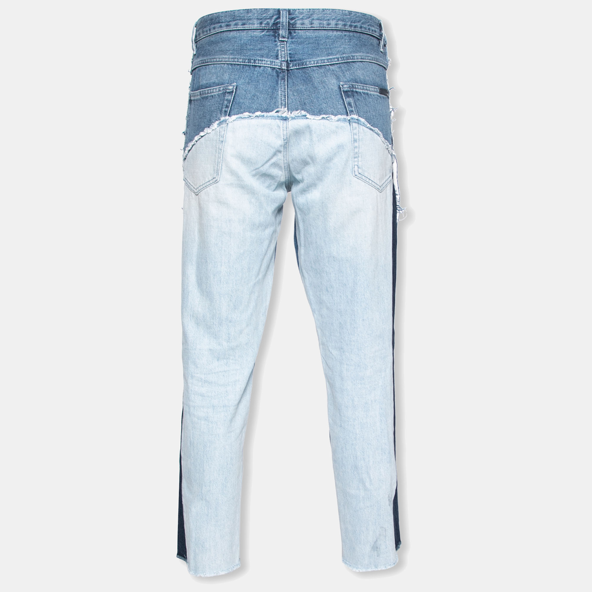 

Dolce & Gabbana Two Tone Denim Loose Jeans, Blue
