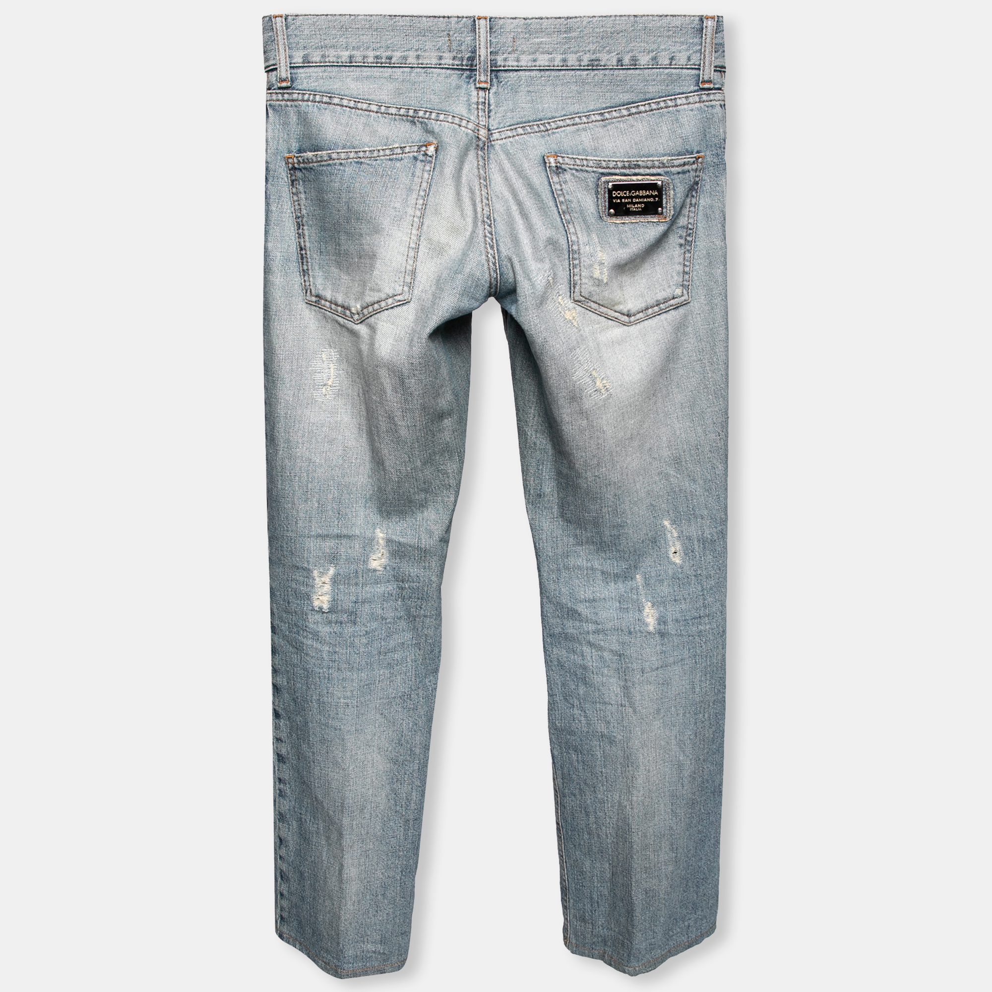 

Dolce & Gabbana Blue Distressed Denim Fit 14 Jeans