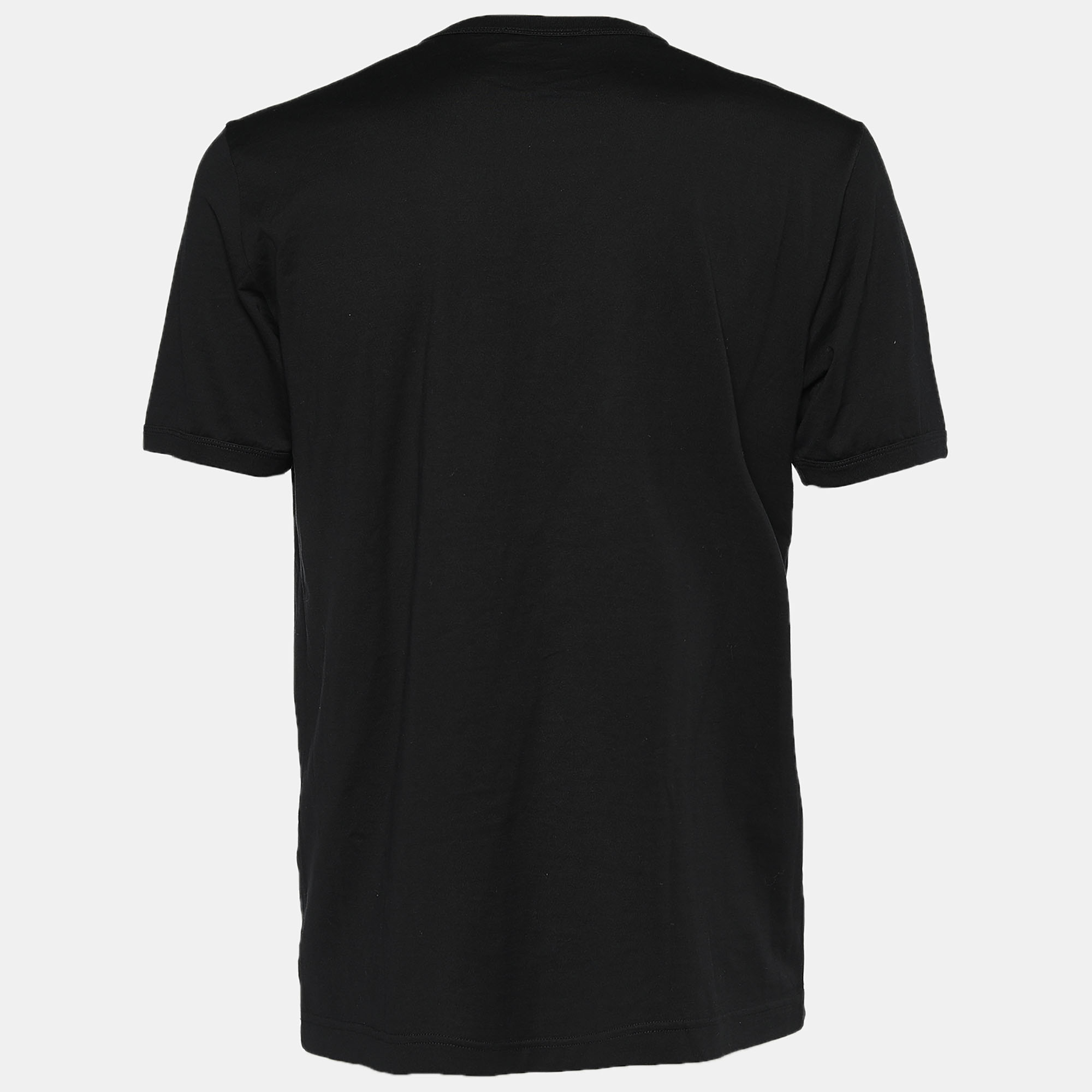 

Dolce & Gabbana Black Jersey King Logo Print T-Shirt