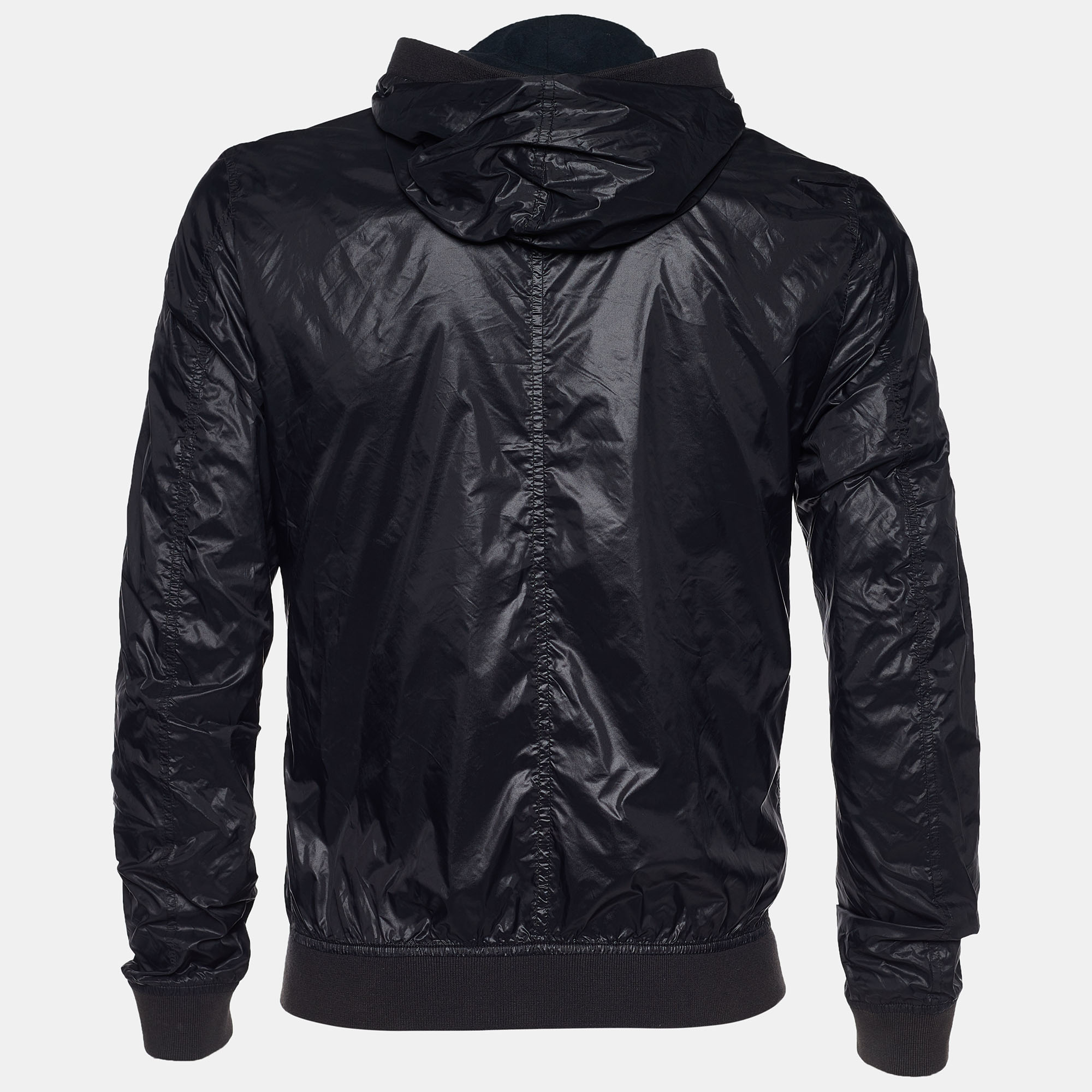 

Dolce & Gabbana Black Synthetic Zip Front Hooded Jacket