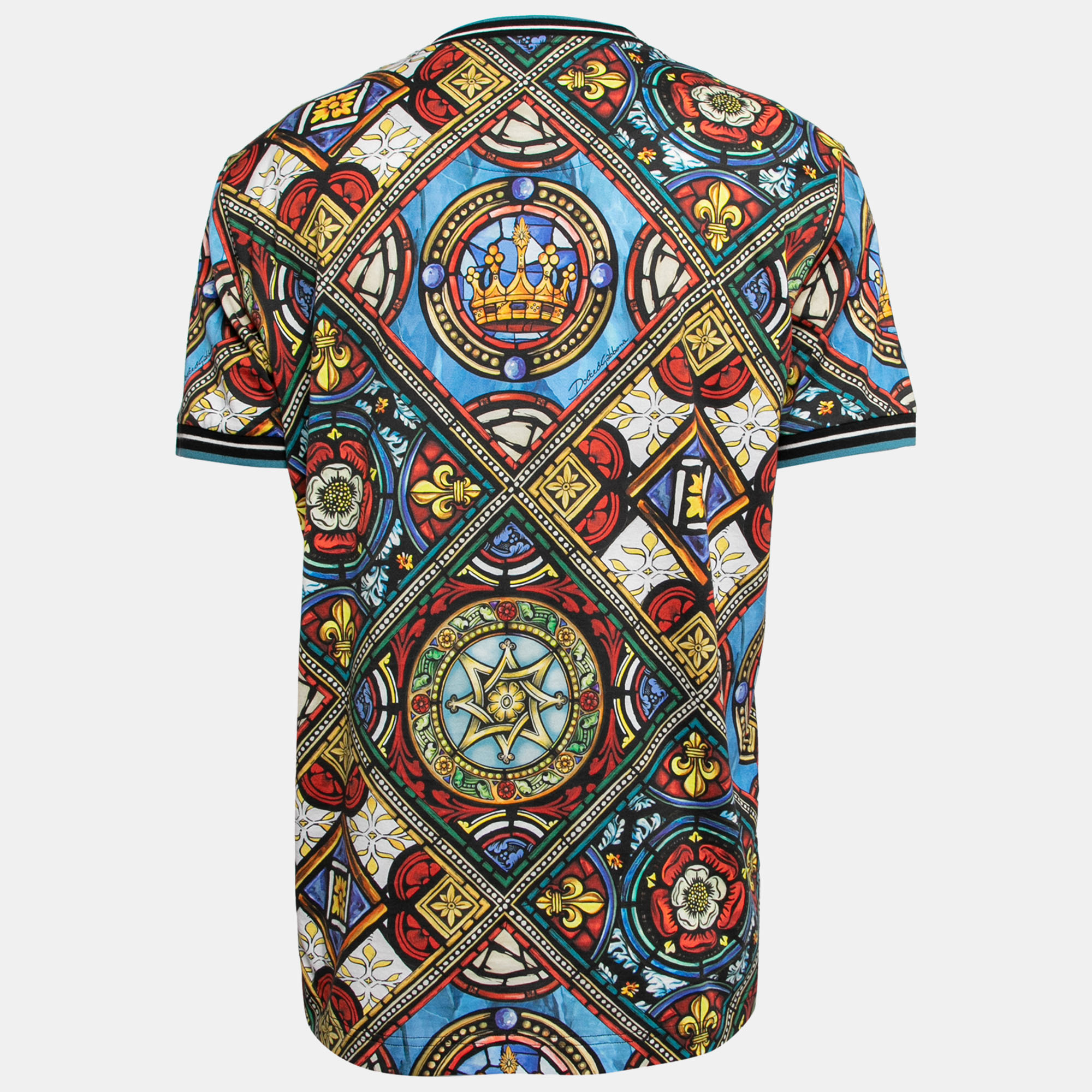 

Dolce & Gabbana Multicolor Printed Cotton Crewneck T-Shirt