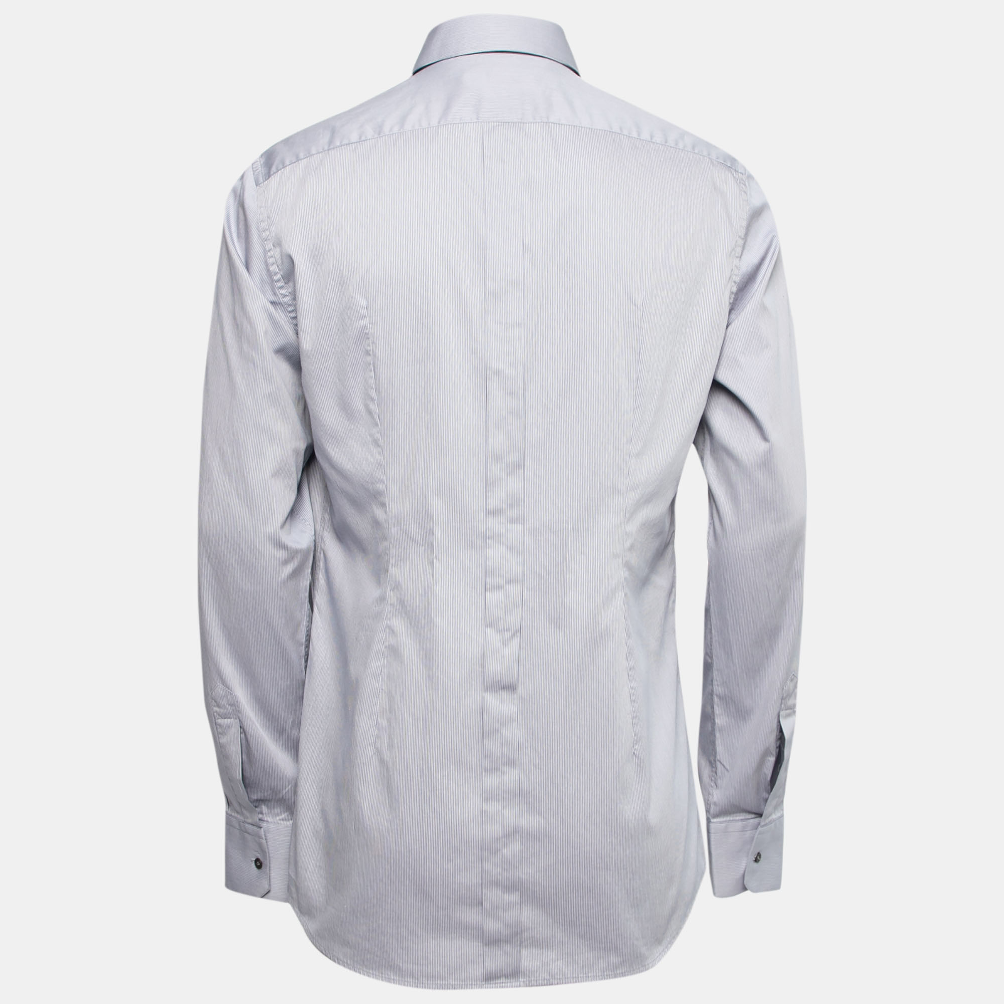 

Dolce & Gabbana Blue Cotton Striped Button Down Shirt