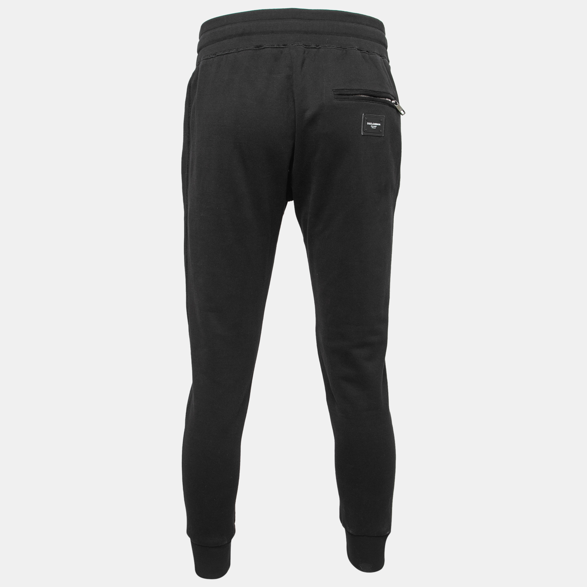 

Dolce & Gabbana Black Cotton Drawstring Waist Joggers