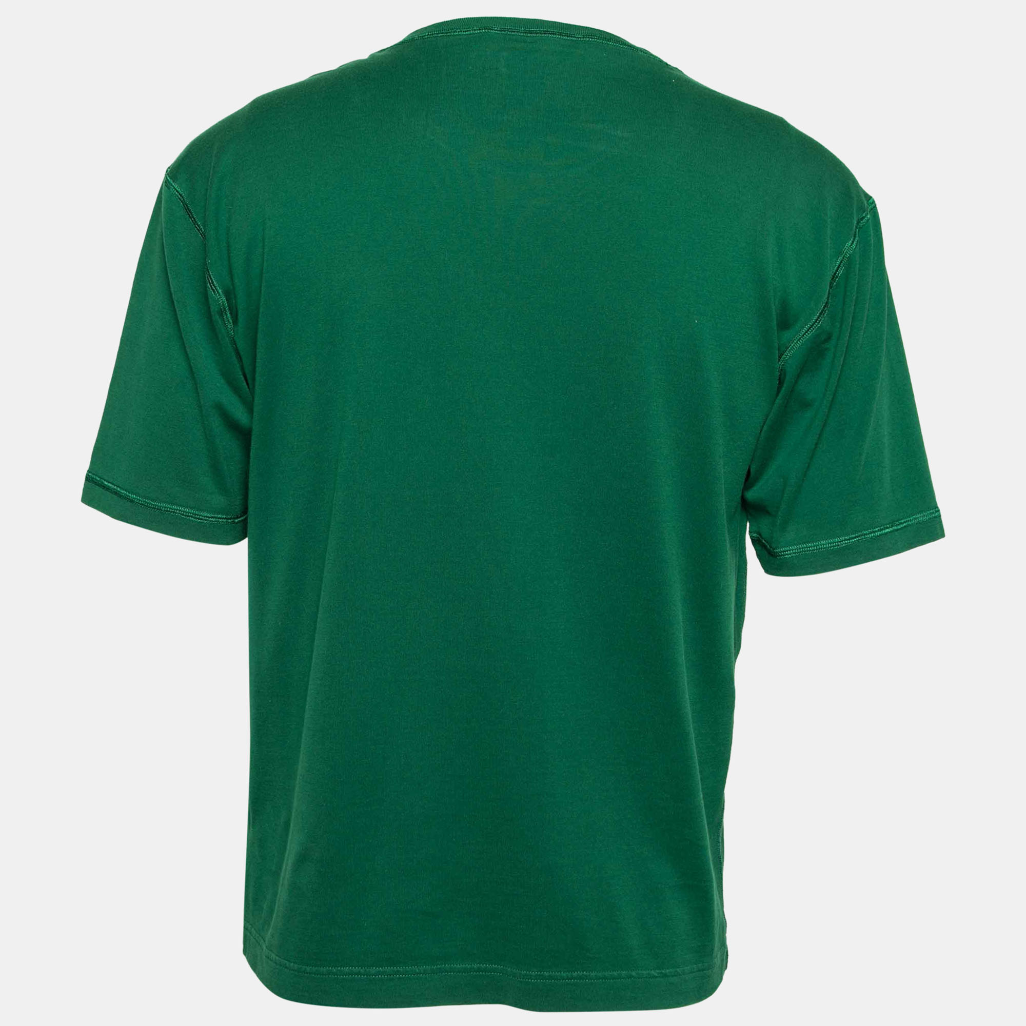

Dolce & Gabbana Green Logo Printed Cotton T-Shirt