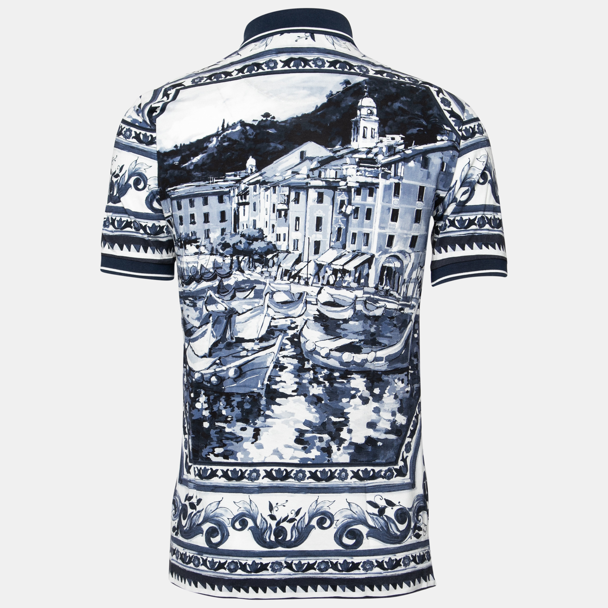 

Dolce & Gabbana Navy Blue Cotton Pique Polo T-Shirt