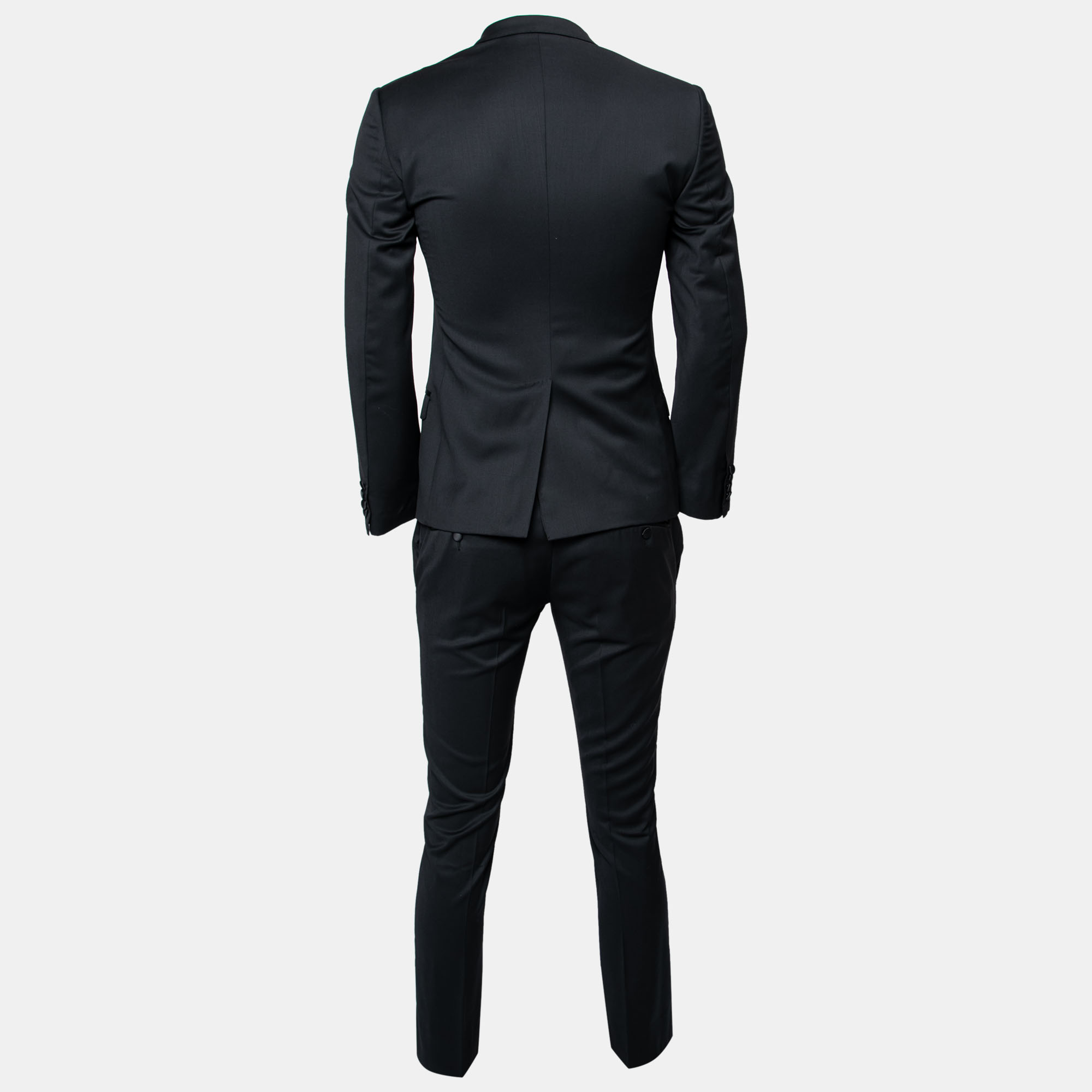 

Dolce & Gabbana Black Wool & Silk Gold Suit