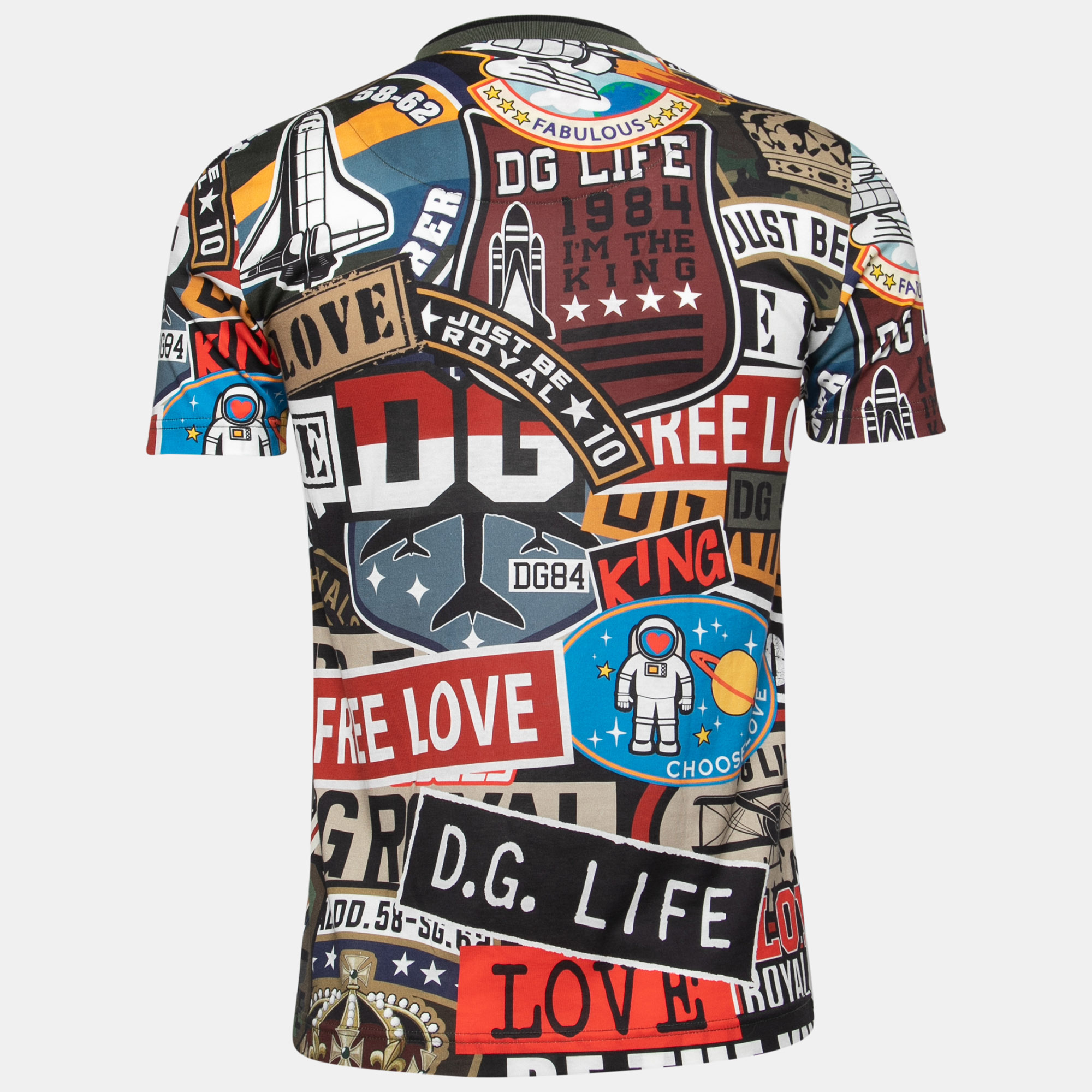 

Dolce & Gabbana Multicolor Army Collection Printed Cotton Crewneck T-Shirt