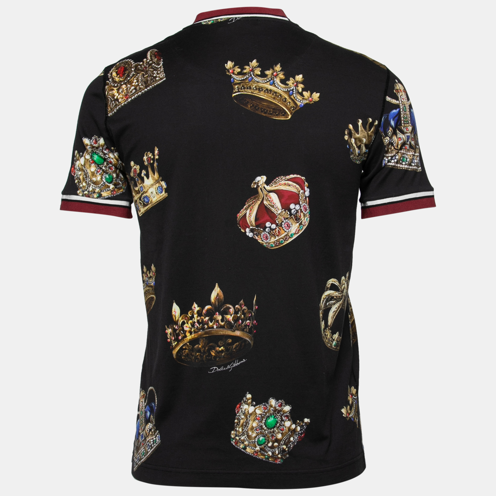 

Dolce & Gabbana Black Printed Cotton Crewneck T-Shirt