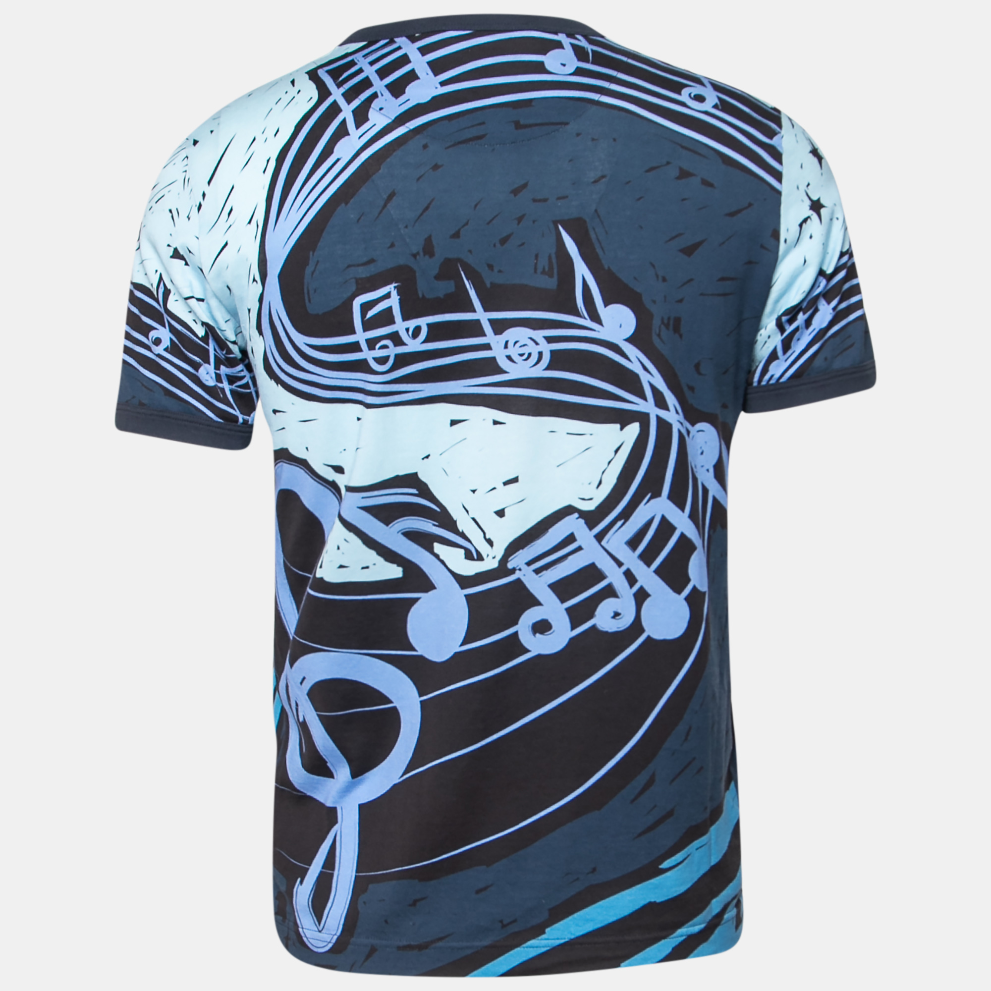

Dolce & Gabbana Blue Printed Cotton Short Sleeve T-Shirt