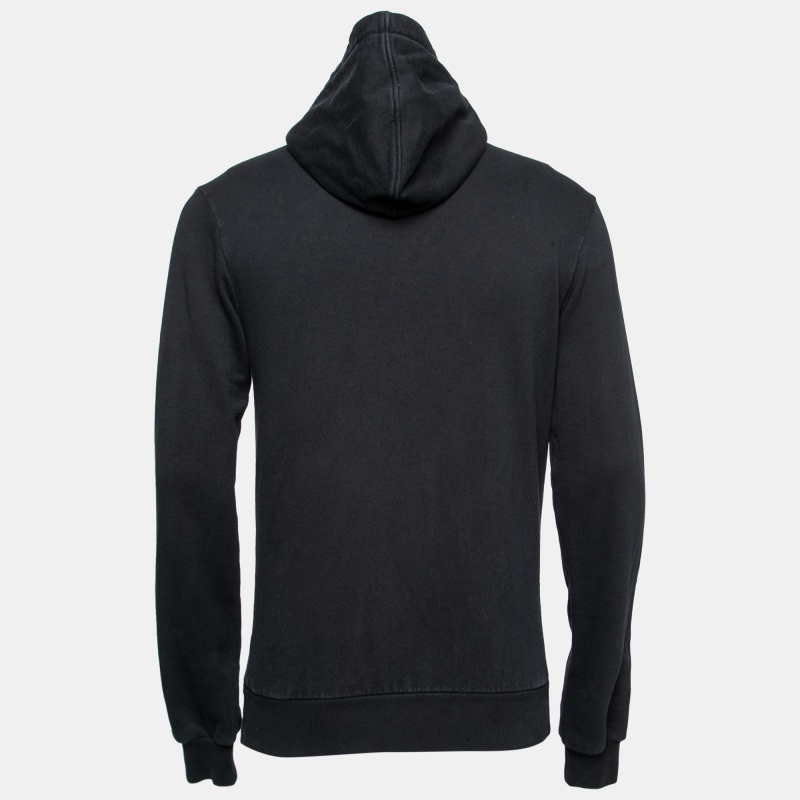 

Dolce & Gabbana Black Cotton Zip-Front Hoodie