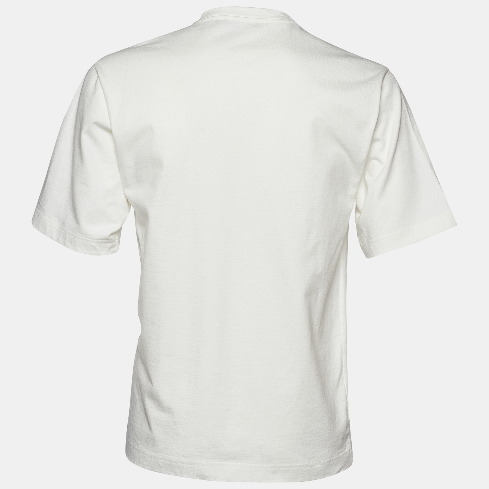 

Dolce & Gabbana White Logo Printed Cotton Knit T-Shirt