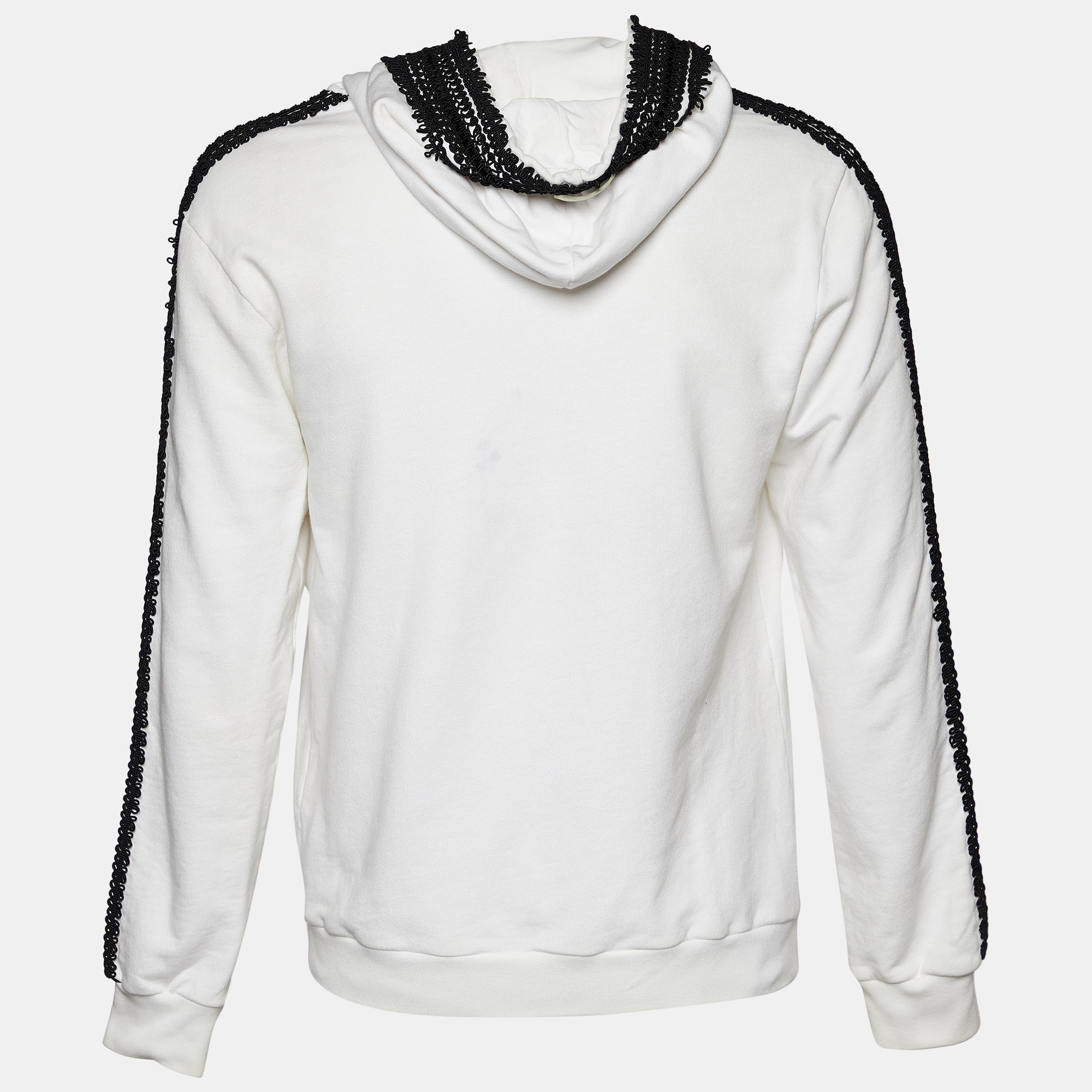 

Dolce & Gabbana White Cotton Lace Trim Hooded Sweatshirt