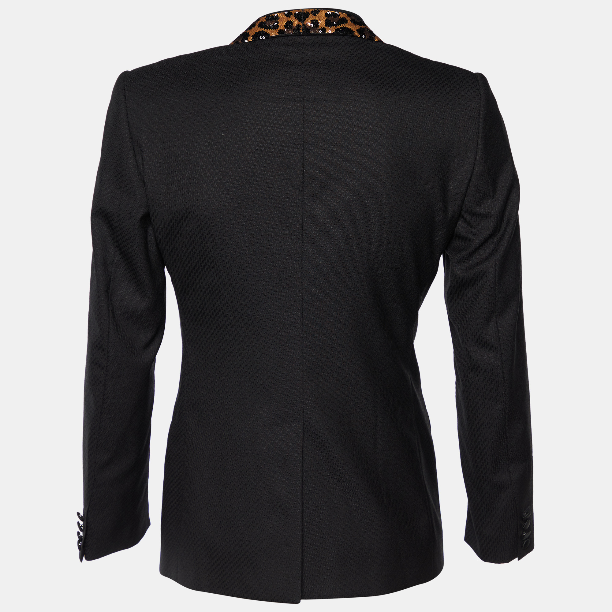 

Dolce & Gabbana Black Wool & Silk Sequin Embellished Blazer