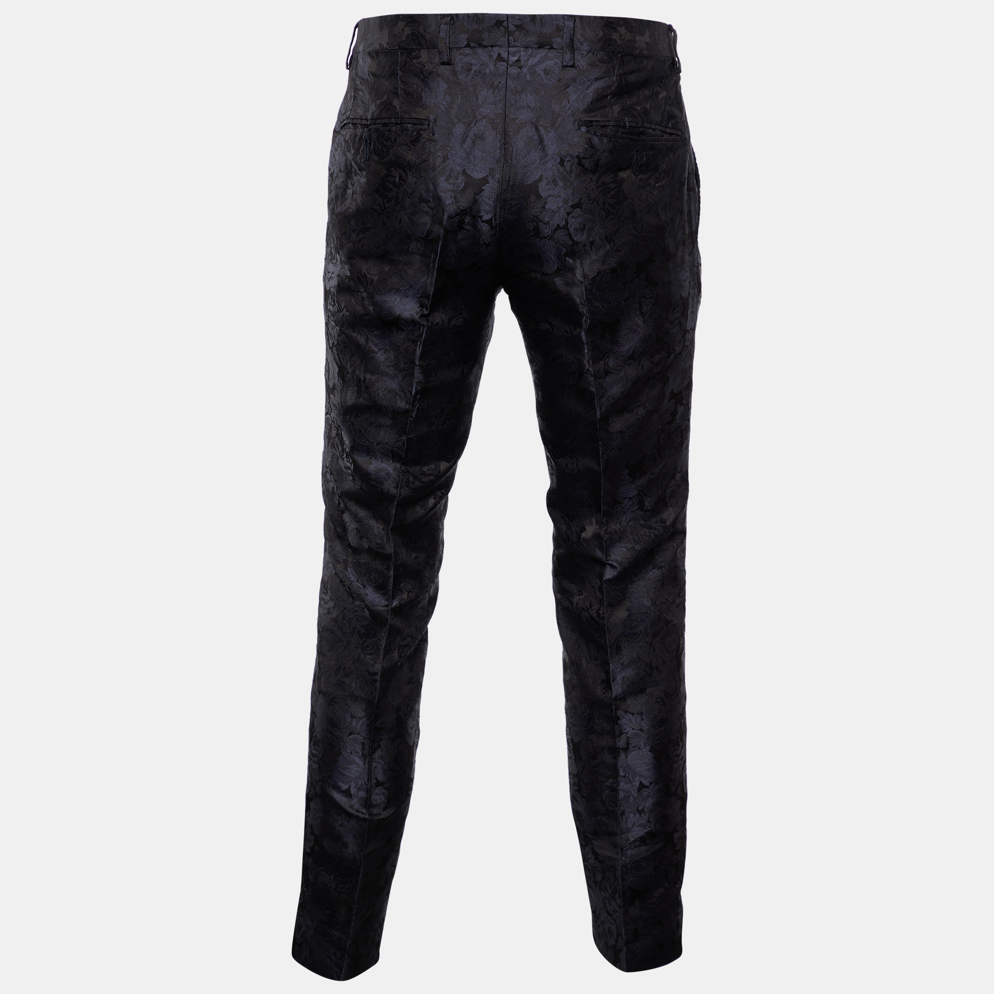 

Dolce & Gabbana Black Floral Pattern Silk Pants