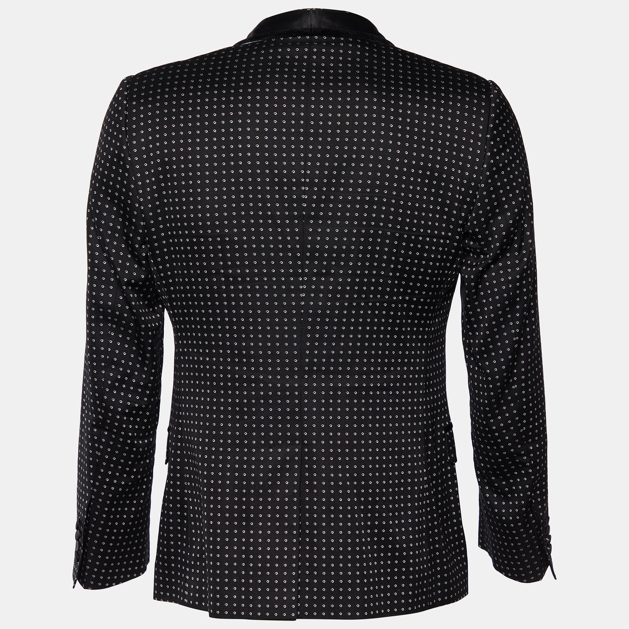 

Dolce & Gabbana Black Jacquard Velvet Trim Blazer