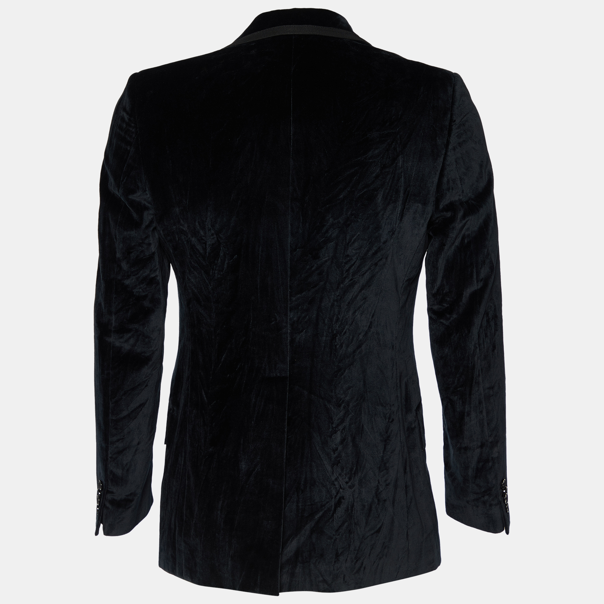 

Dolce & Gabbana Black Velvet Button Front Blazer