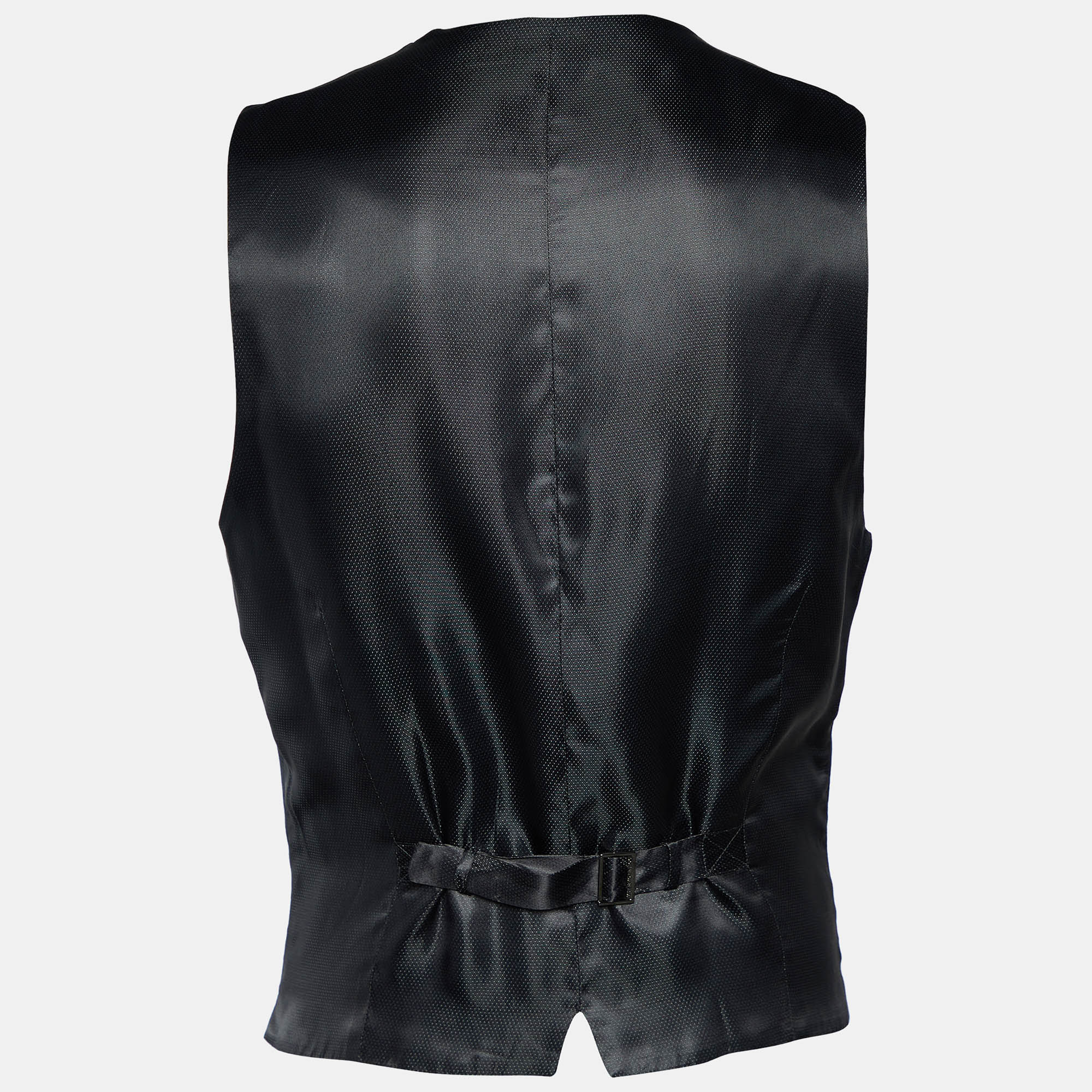 

Dolce & Gabbana Black Textured Wool & Silk Vest