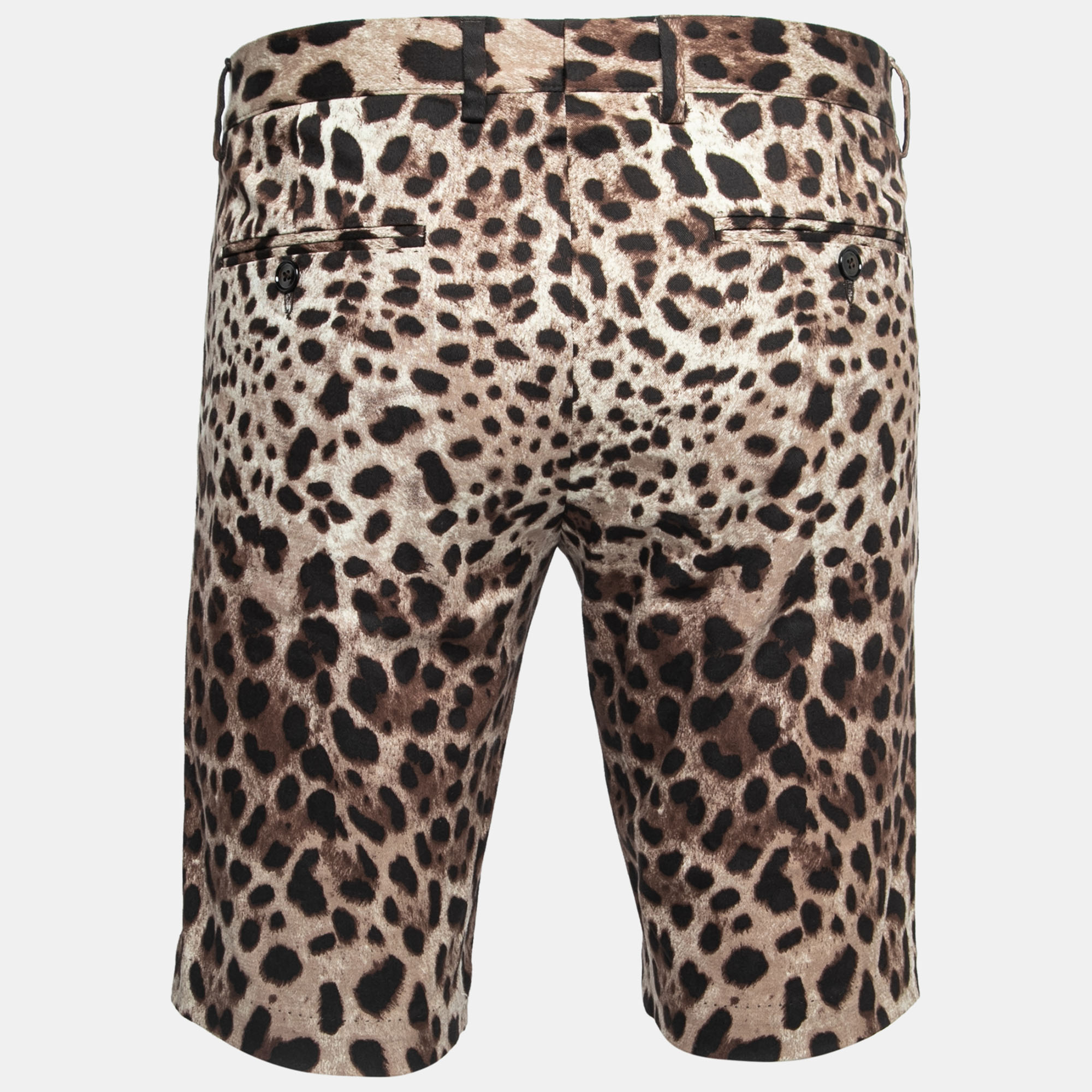 

Dolce & Gabbana Brown Leopard Print Cotton Bermuda Shorts