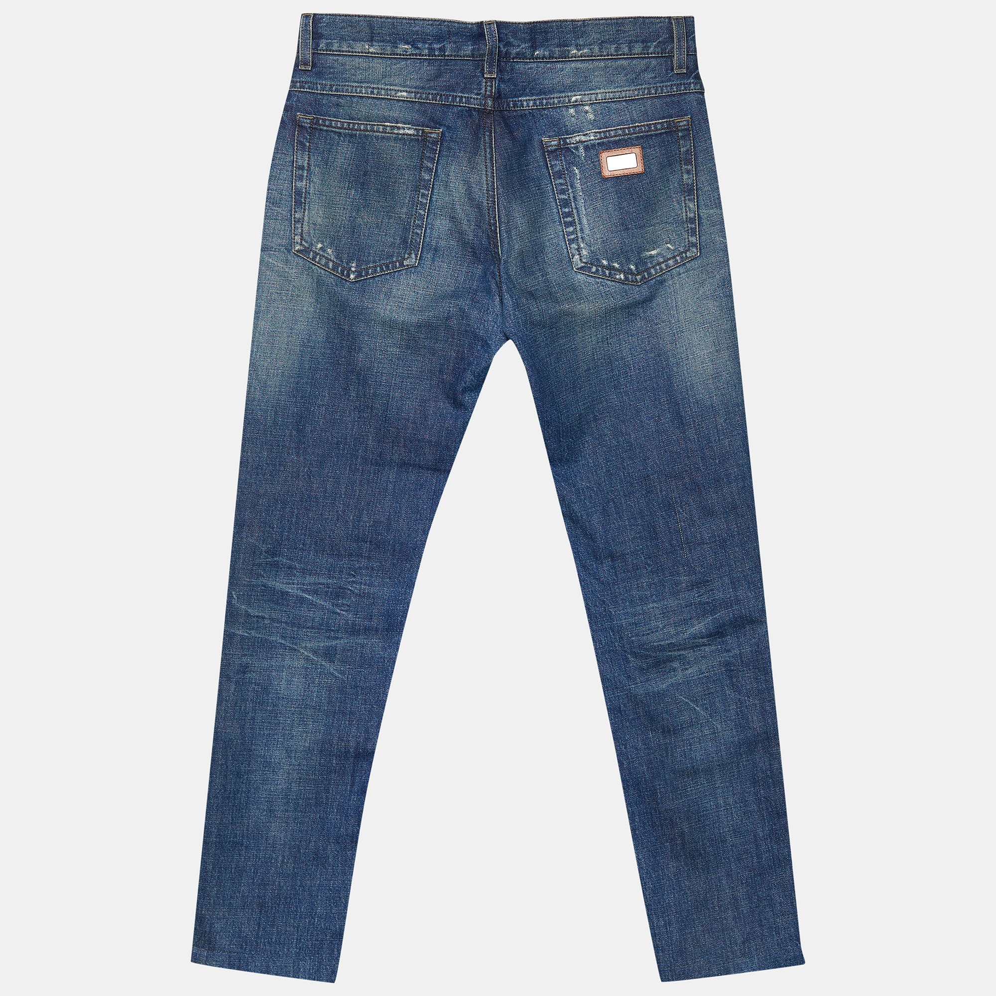 

Dolce & Gabbana Blue Denim Distressed Classic Jeans  Waist 32