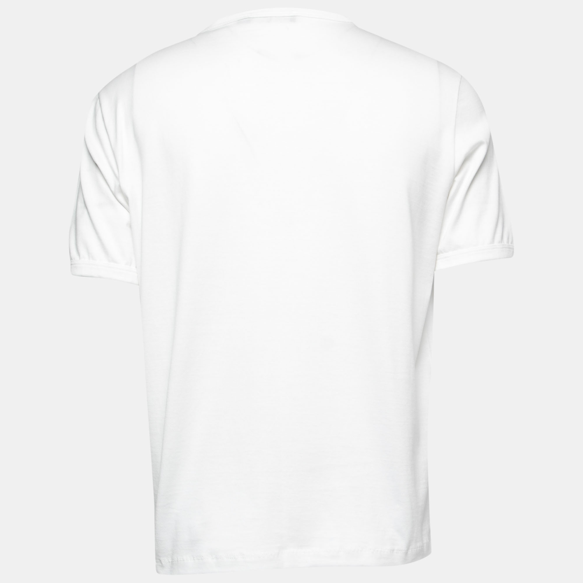 

Dolce & Gabbana White Jersey Plaque Detail Crew Neck T-Shirt